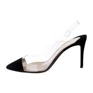 Christian Louboutin Un Bout Sling 85 PVC Leather Pumps